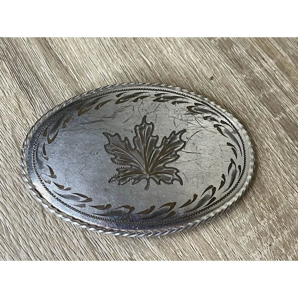 Vintage Belt Buckle Maple Leaf Canada